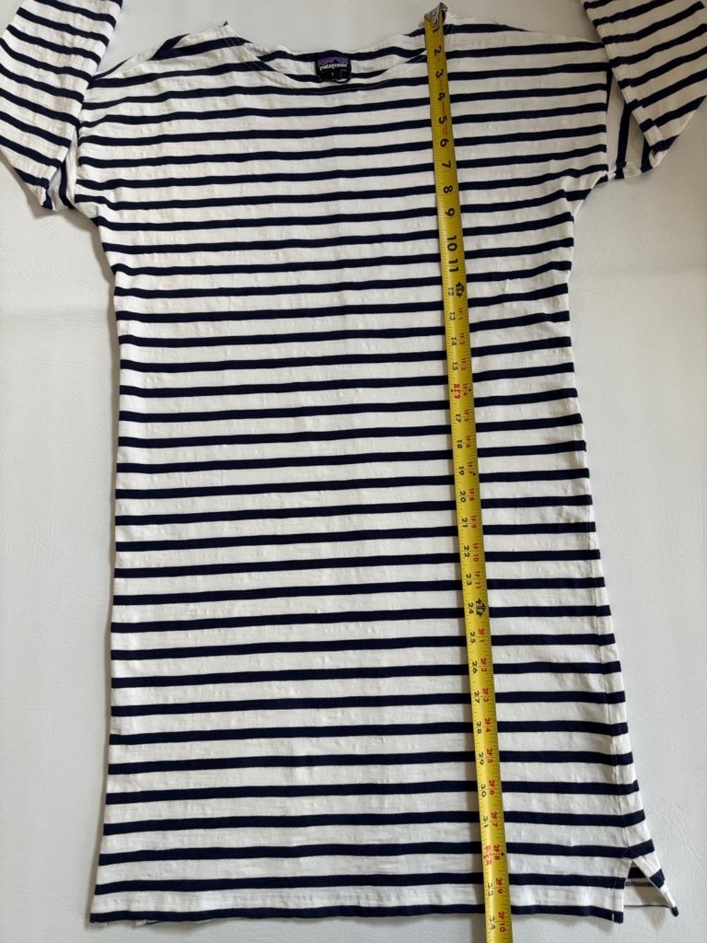 Patagonia Dress Organic Cotton Floral French
Stripe Shift Dress Navy White Small - Picture 11 of 15